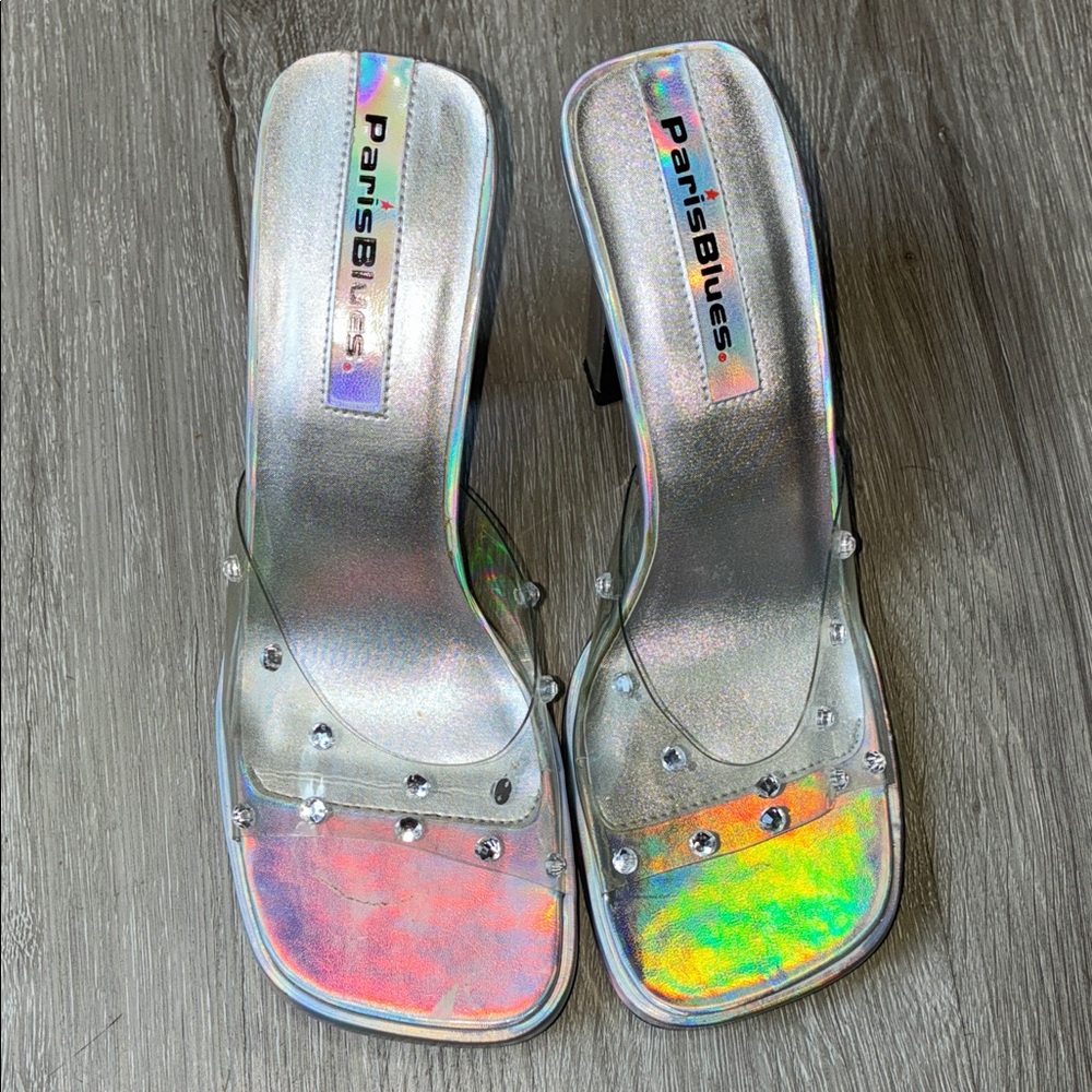 Paris Blues silver and clear Women's Heels